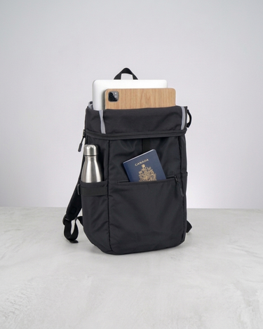 AGVA 14.1" Rollable Travel Laptop Backpack - Black