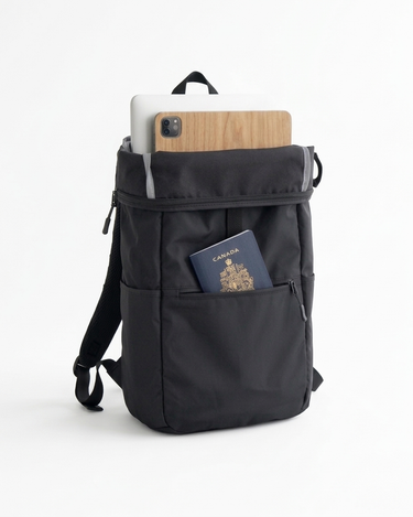 AGVA 14.1" Rollable Travel Laptop Backpack - Black