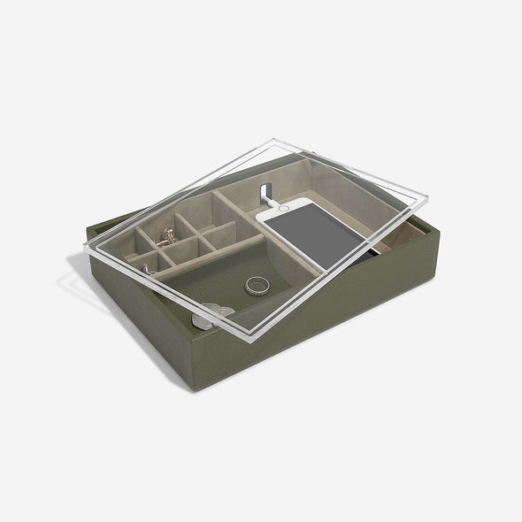 Stackers Valet Organiser with Acrylic Lid -  Olive