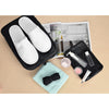 AGVA 3-in-1 black travel set is a space saving travel pouch, each travel bag can be rolled away and tied with the elastic strap when not in use